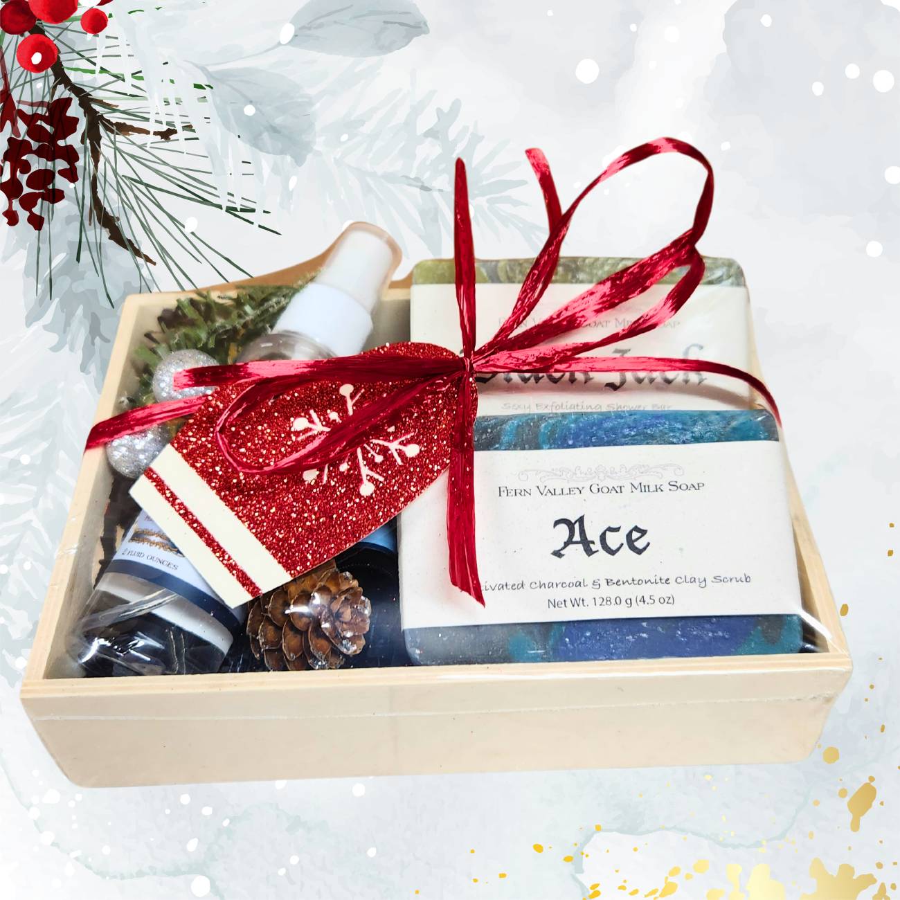 Handmade Goat Milk Soap | 2 Masculine Bars + Cologne Gift Crate