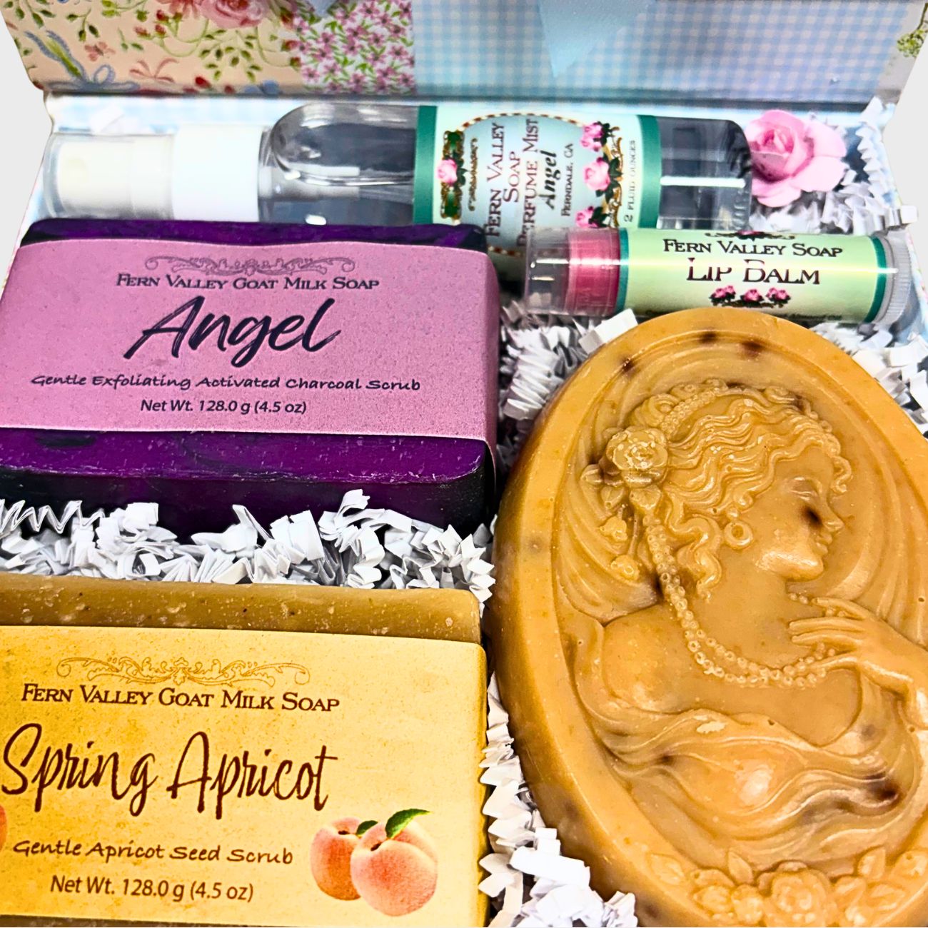 Handmade Goat Milk & Perfume | Cameo Brooch Gift Box For Her