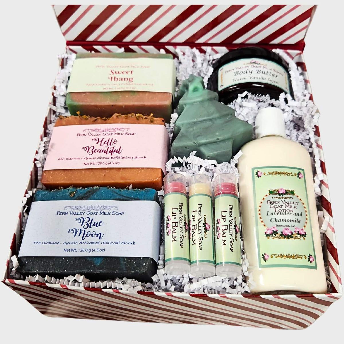 Handmade Goat Milk Soaps and Lotion | Candy Stipe Gift Set