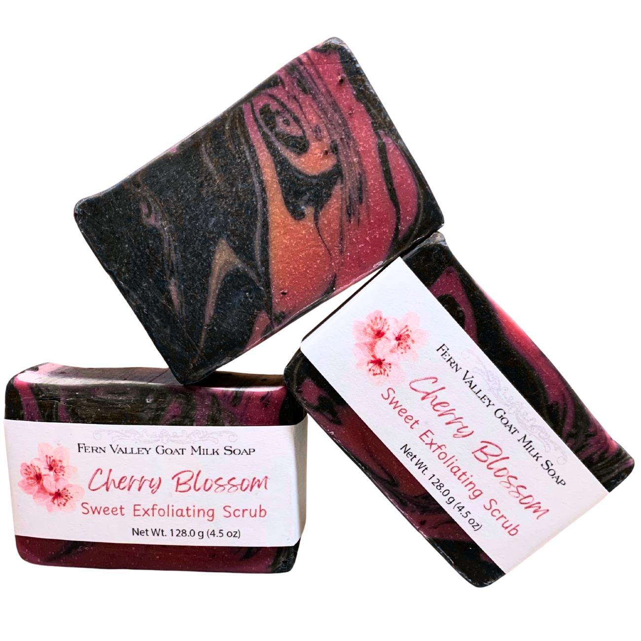 Natural Goat Milk Soap | Activated Charcoal Soap | Cherry Blossom
