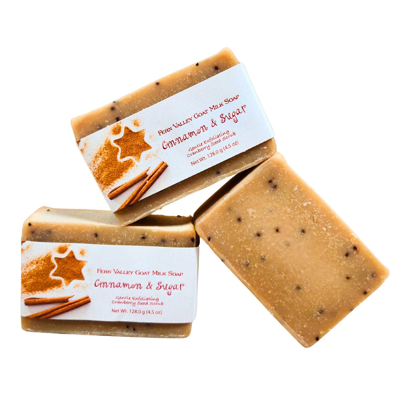 Natural Goat Milk Soap | Cinnamon Sugar Cranberry Seed Exfoliating Scrub