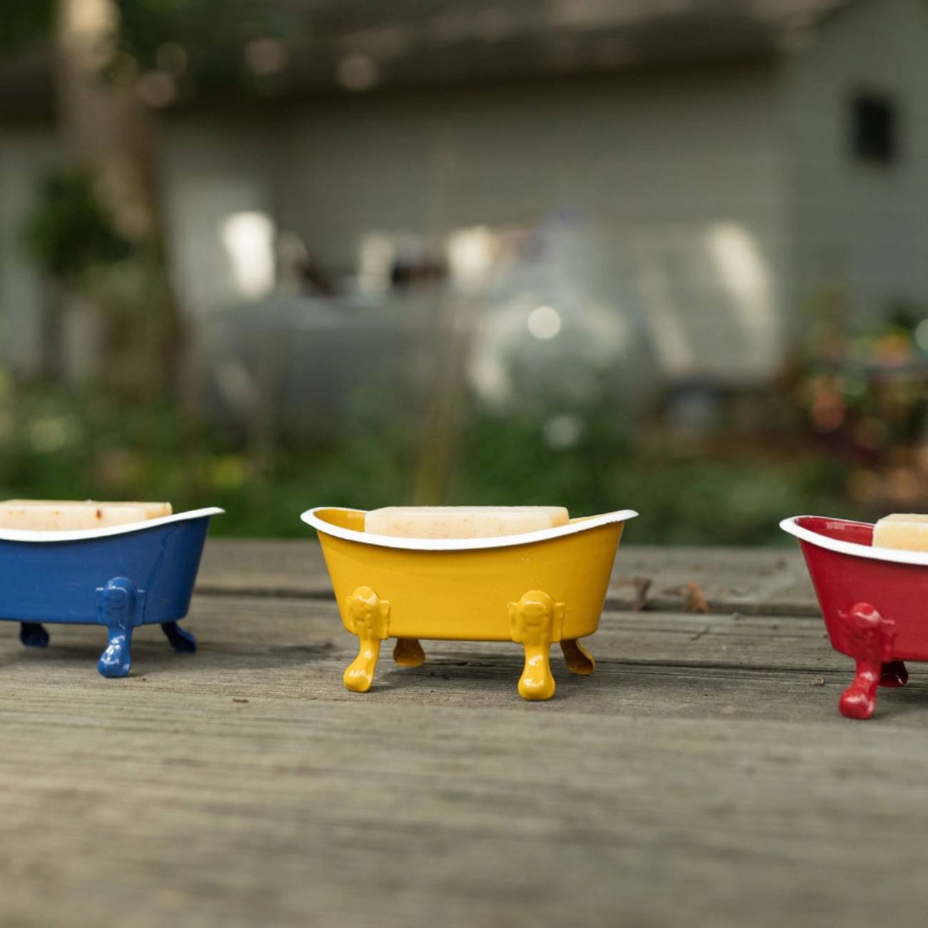 Draining Soap Dish | Fern Valley Soap | Clawfoot Enameled Metal Bathtub