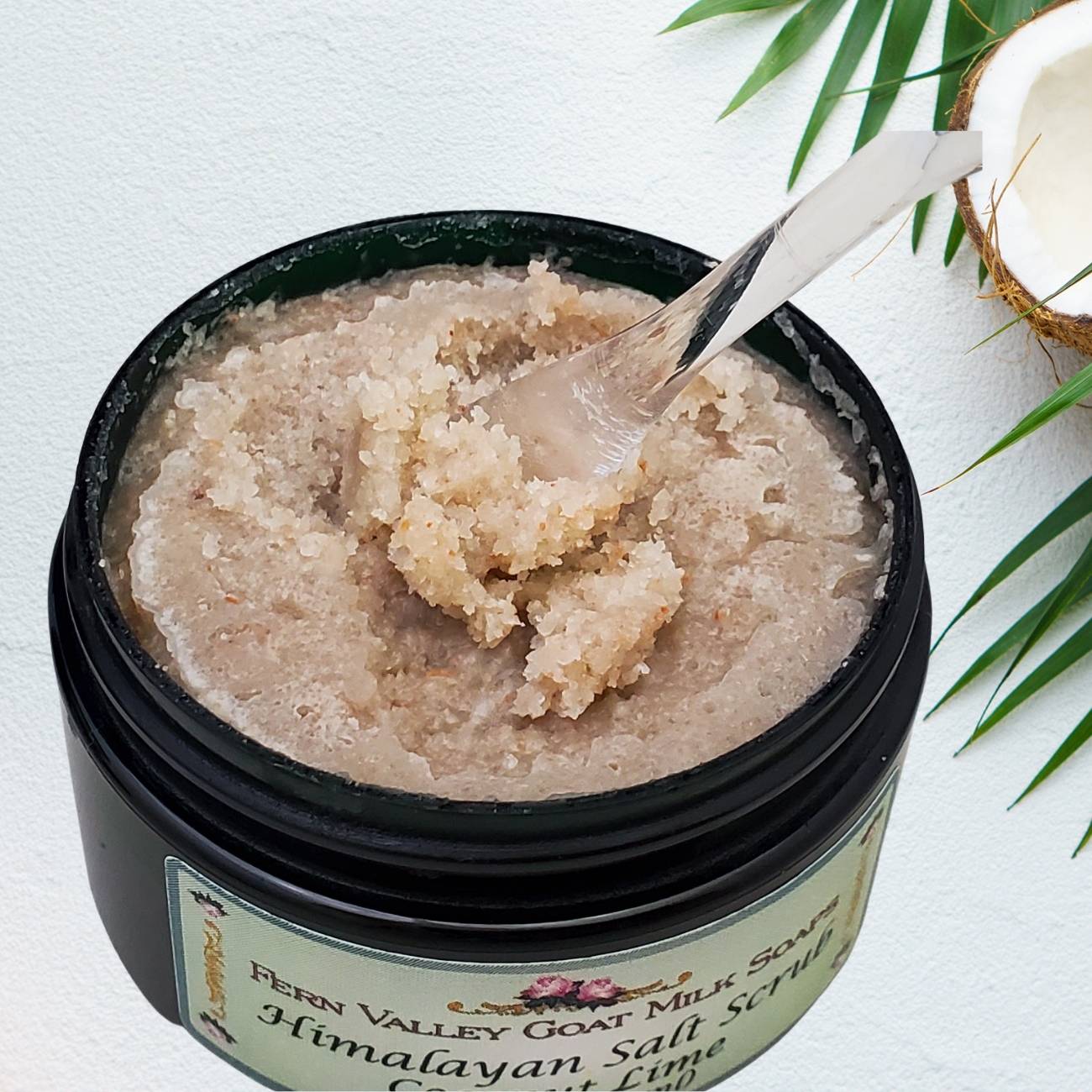 Himalayan Salt Scrub | Skin Care From Fern Valley Goat Milk Soap | Coconut & Lime Verbena Scent