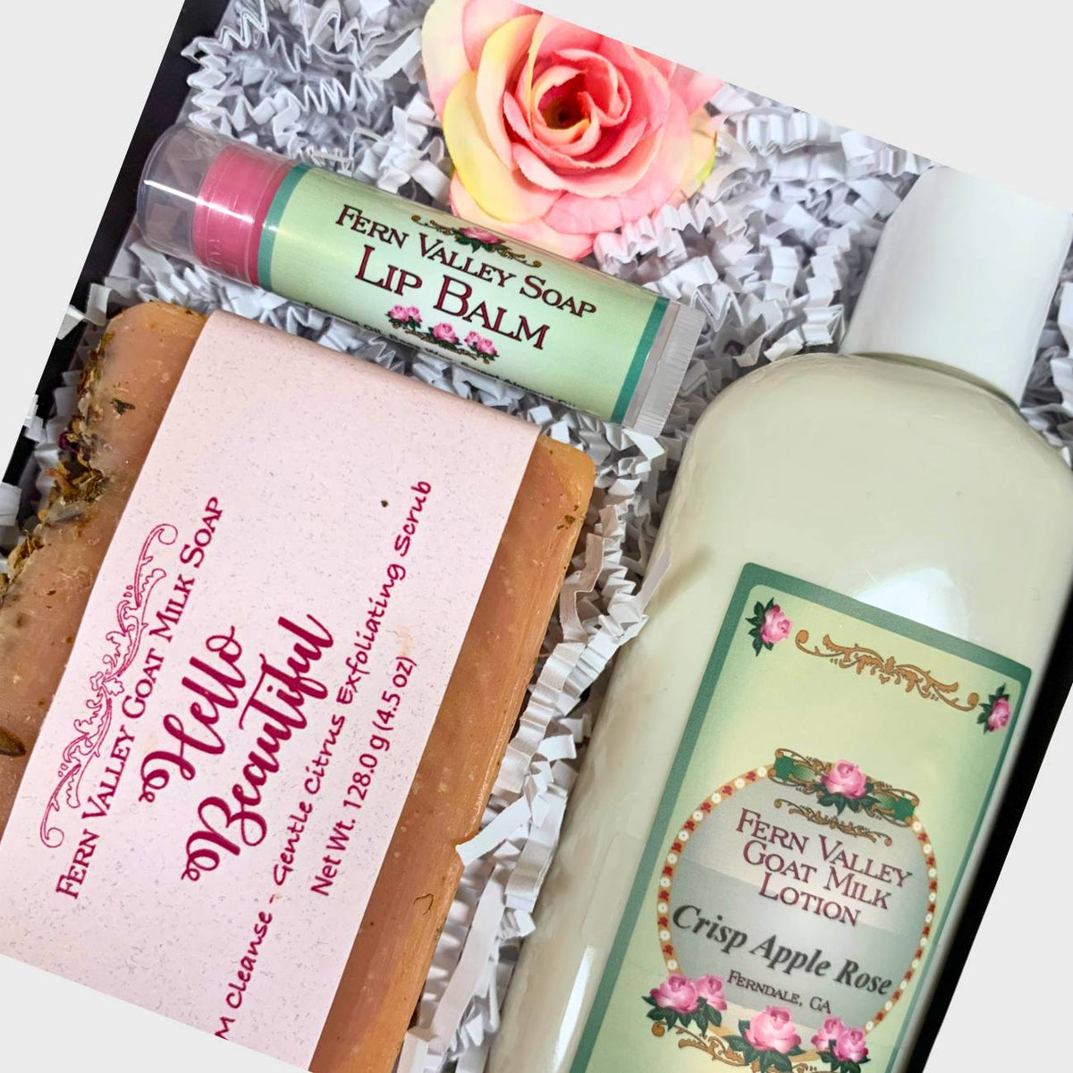 Handmade Goat Milk Soap + Lotion | Cute Brown Bow Gift Box
