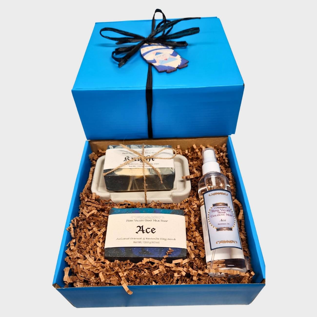 Handmade Goat Milk Soap + Cologne & Soap Dish | Dad&