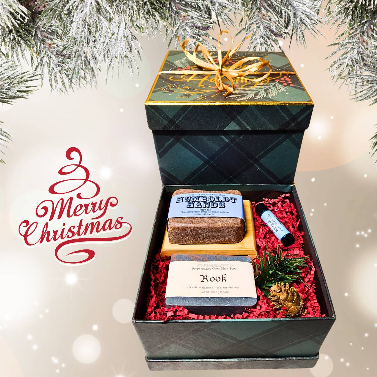 The Elf Surprise Gift Box For Him | Handmade Goat Milk Soap + Bamboo Soap Dish
