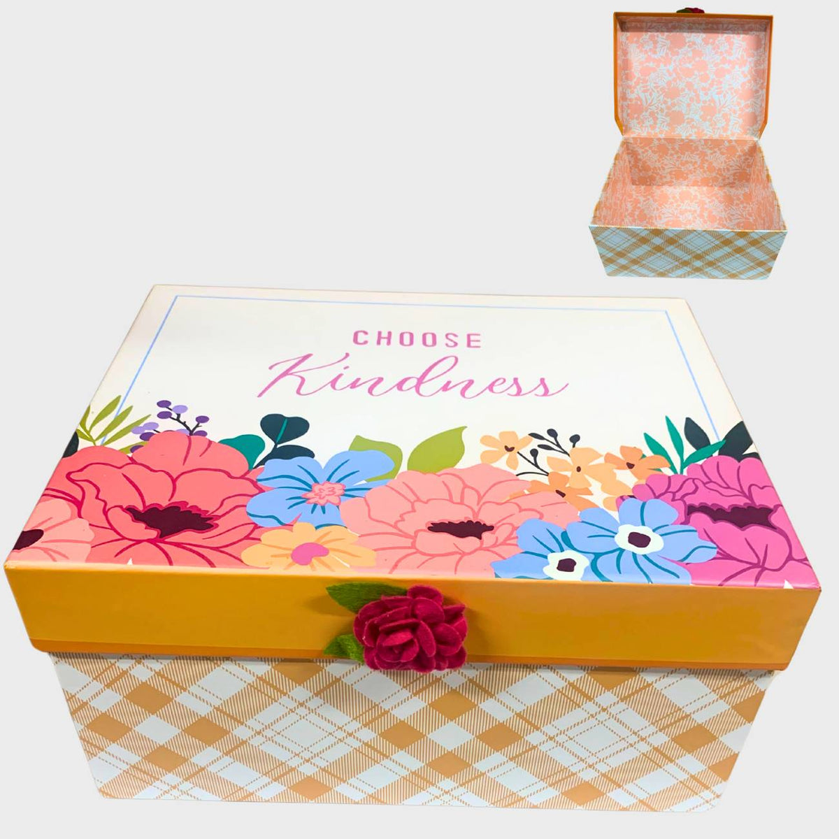 Decorative box with floral design and &