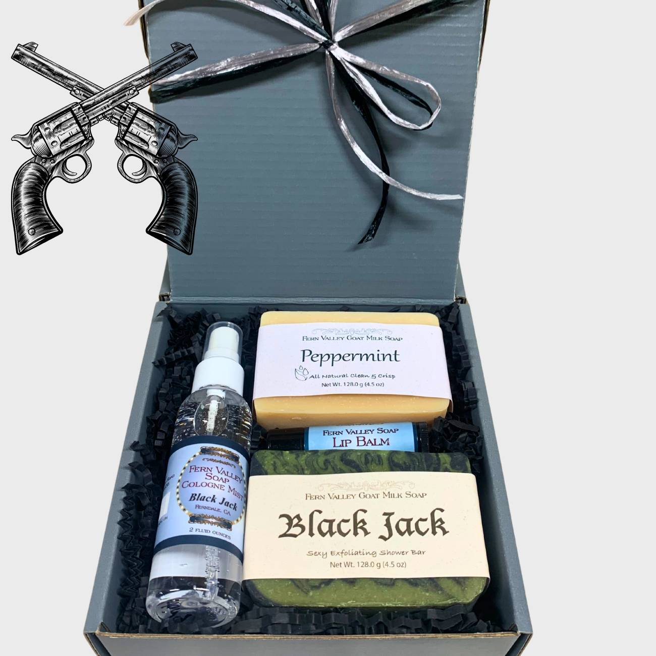 Handmade Goat Milk Soap | Gift Box for Guys | Gun Metal Gray + Cologne