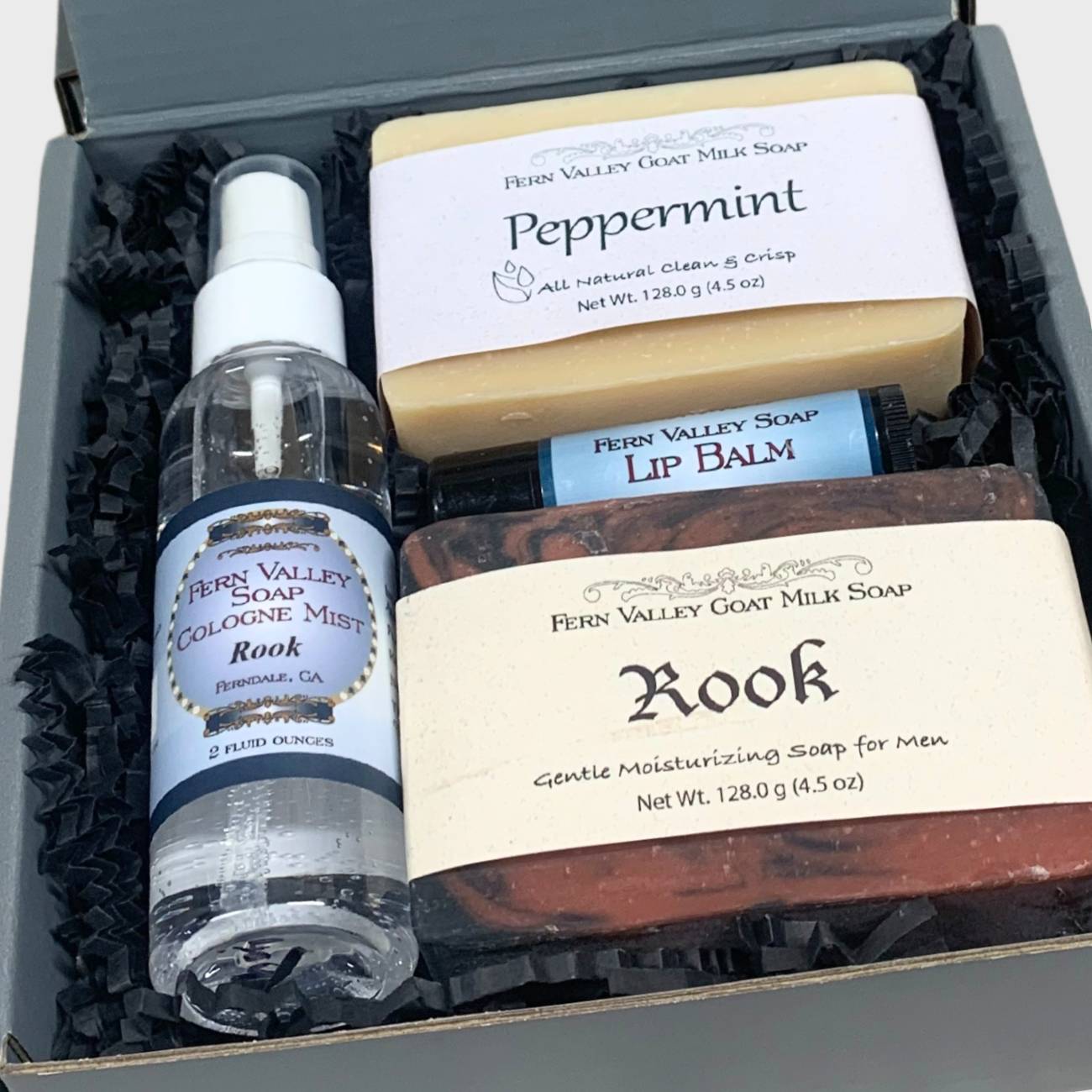 Handmade Goat Milk Soap | Gift Box for Guys | Gun Metal Gray + Cologne