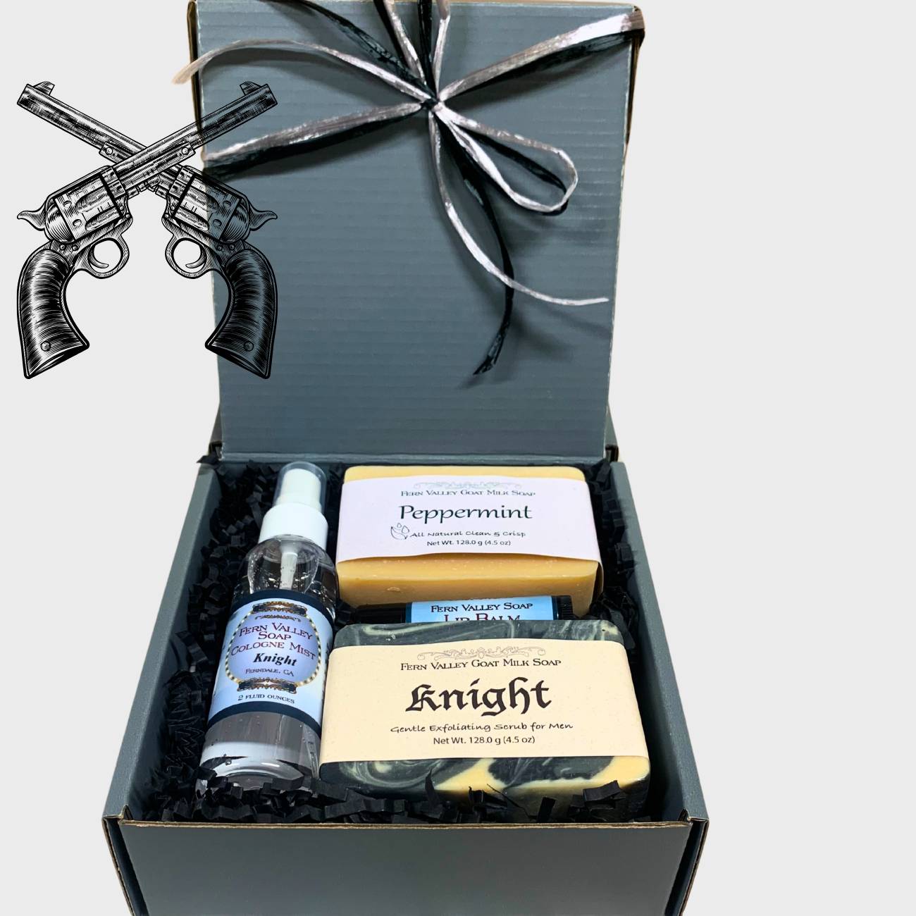 Handmade Goat Milk Soap | Gift Box for Guys | Gun Metal Gray + Cologne