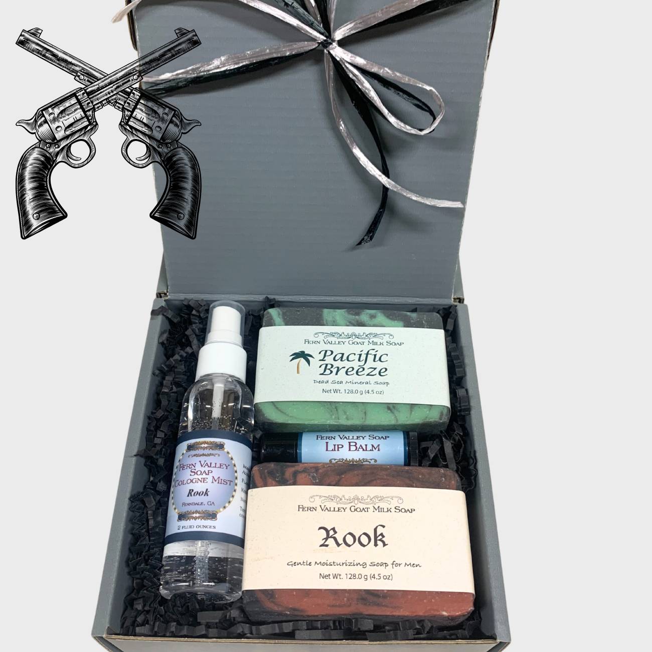 Handmade Goat Milk Soap | Gift Box for Guys | Gun Metal Gray + Cologne