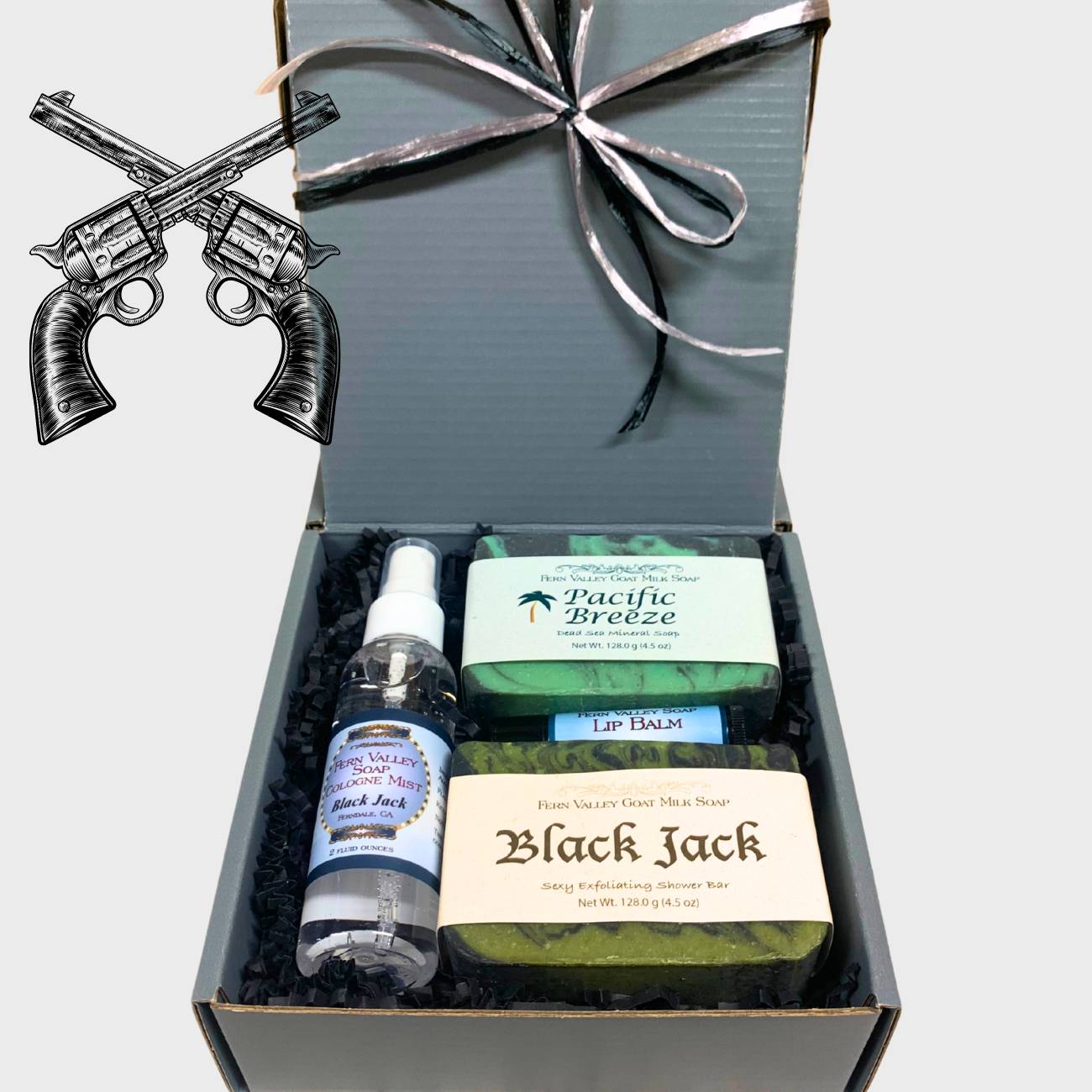 Handmade Goat Milk Soap | Gift Box for Guys | Gun Metal Gray + Cologne