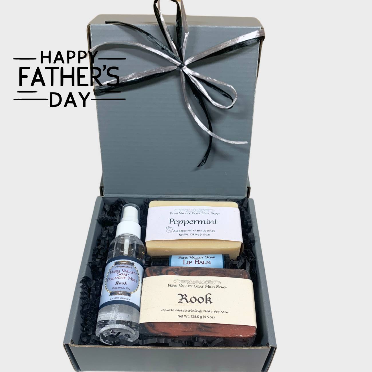 Handmade Goat Milk Soap | Gift Box for Guys | Gun Metal Gray + Cologne
