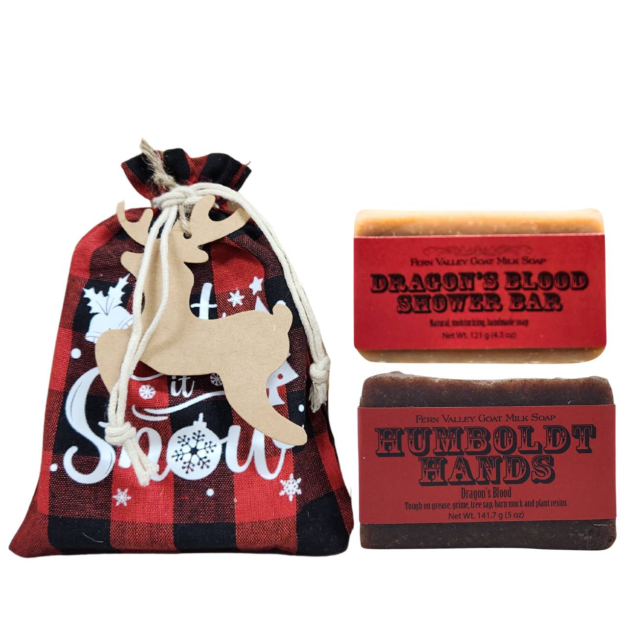 Handmade Goat Milk Soap | Humboldt Hands Reindeer Gift Bags |