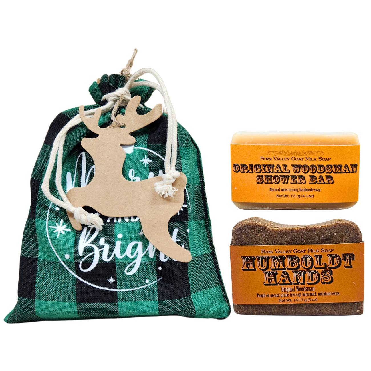 Handmade Goat Milk Soap | Humboldt Hands Reindeer Gift Bags |