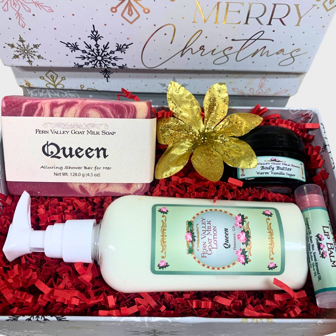 Joyful Christmas Gift Set For Her | Handmade Goat Milk Soap + Lotion