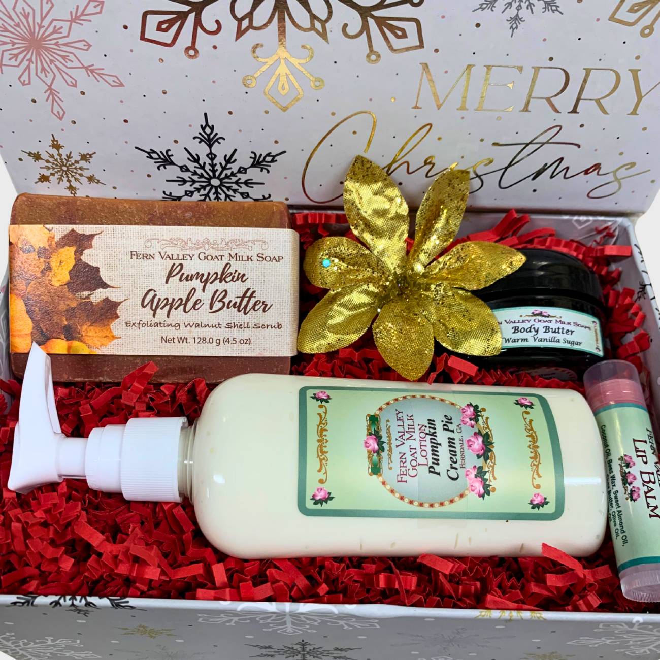 Joyful Christmas Gift Set For Her | Handmade Goat Milk Soap + Lotion