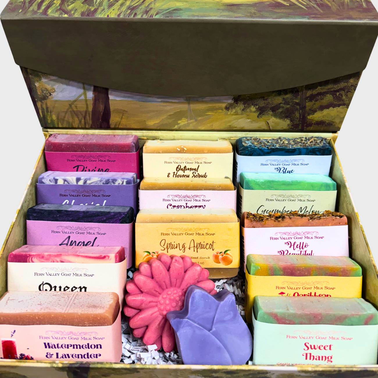 Handmade Goat Milk Soaps | Premium Sampler Gift Box | Bakers Dozen