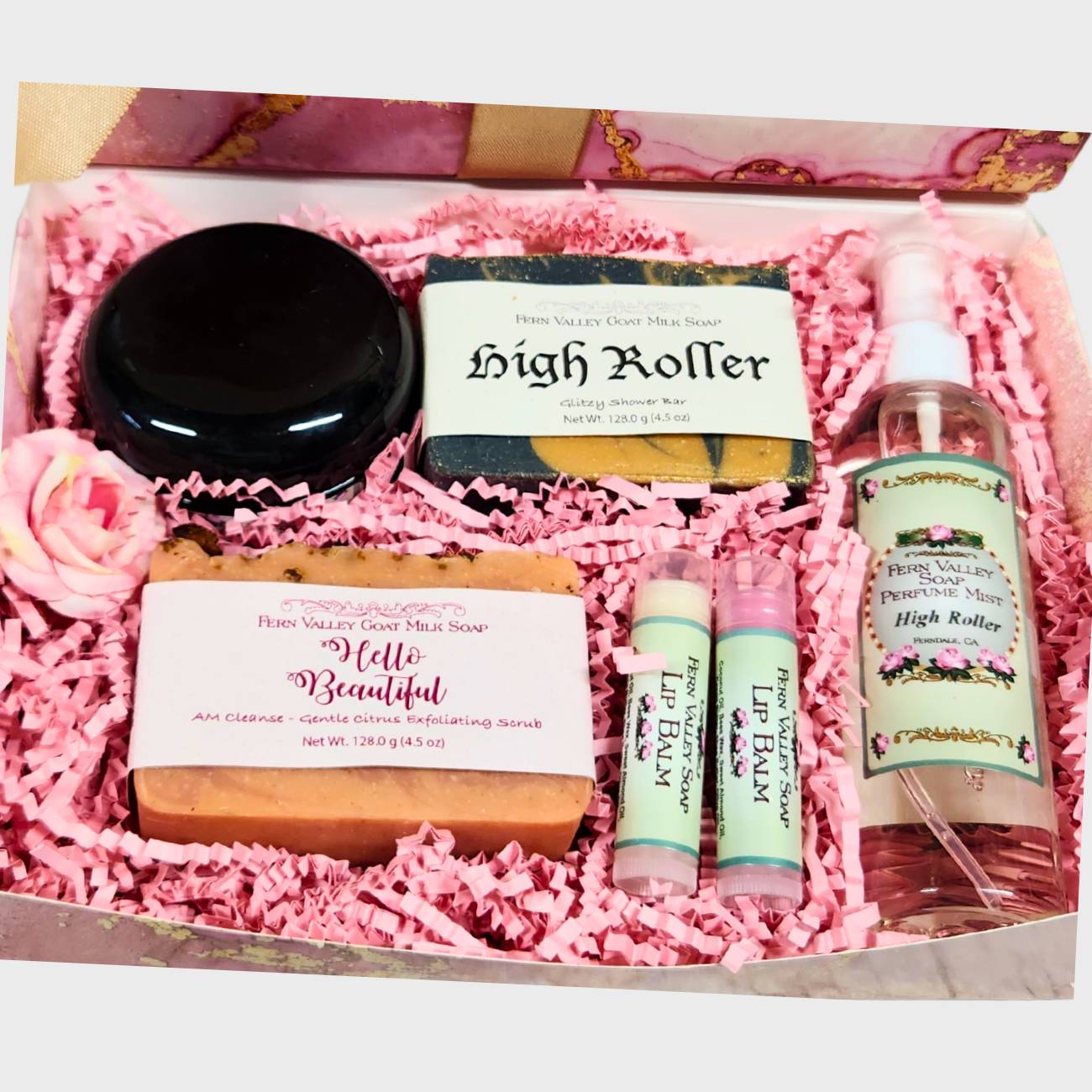 Handmade Goat Milk Soap | Pretty in Pink & Gold with Perfume Gift Box