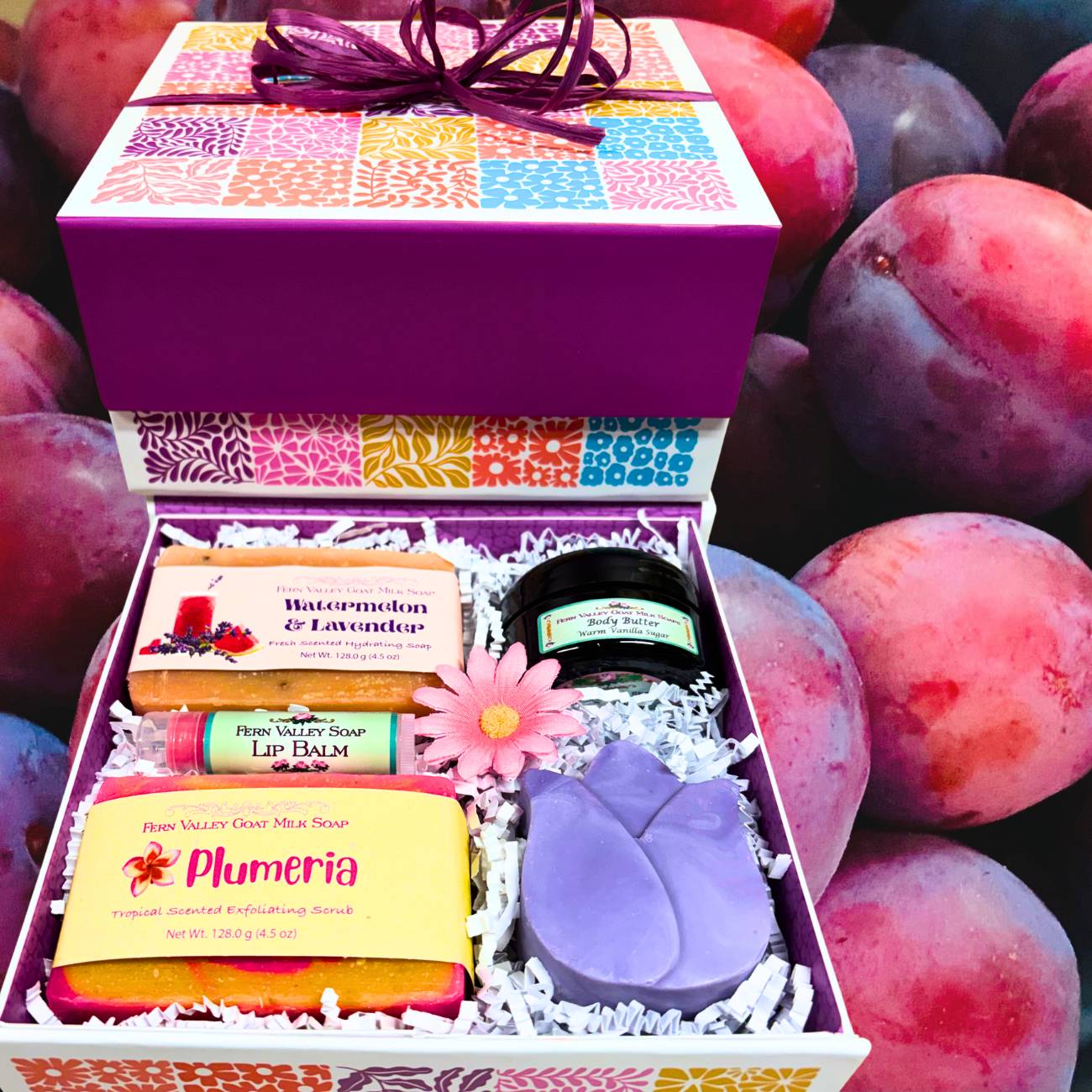 Handmade Goat Milk | Purple Patchwork Gift Box
