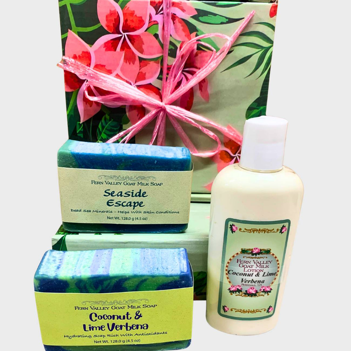 Natural Handmade Goat Milk Soap + Lotion | Tropical Gift Box