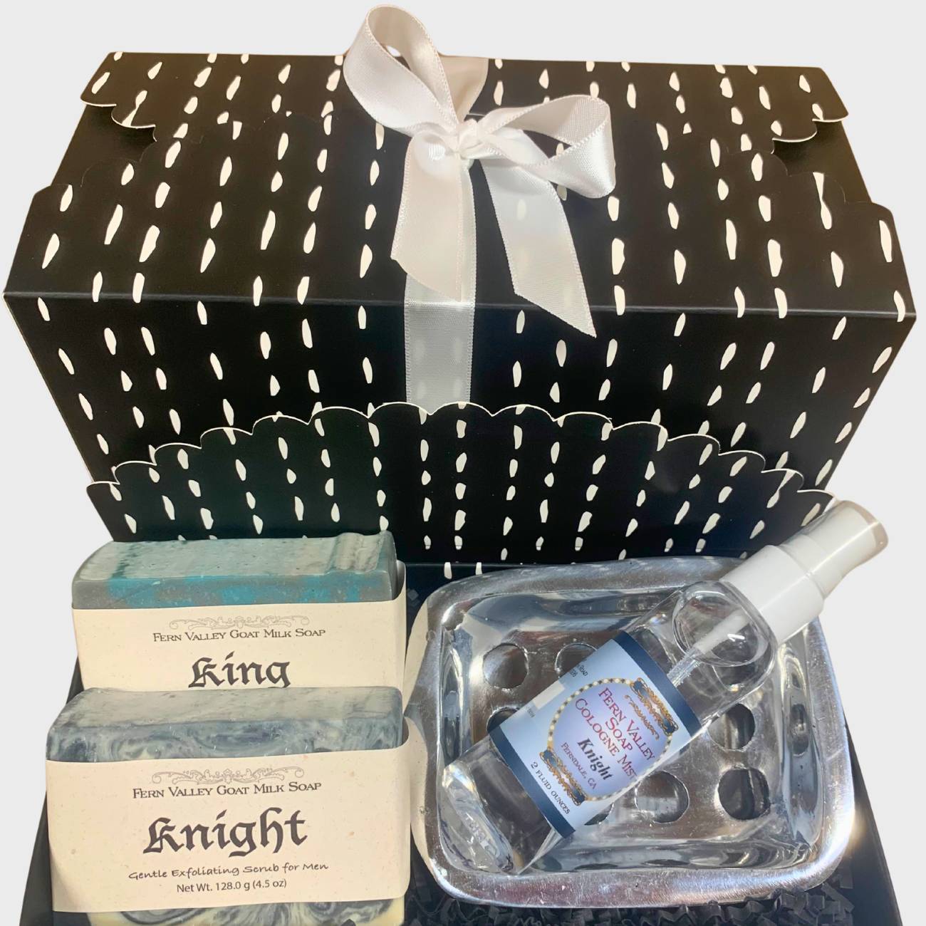 Handmade Goat Milk Soap | Two Bar Gift Box + Cologne & Soapdish
