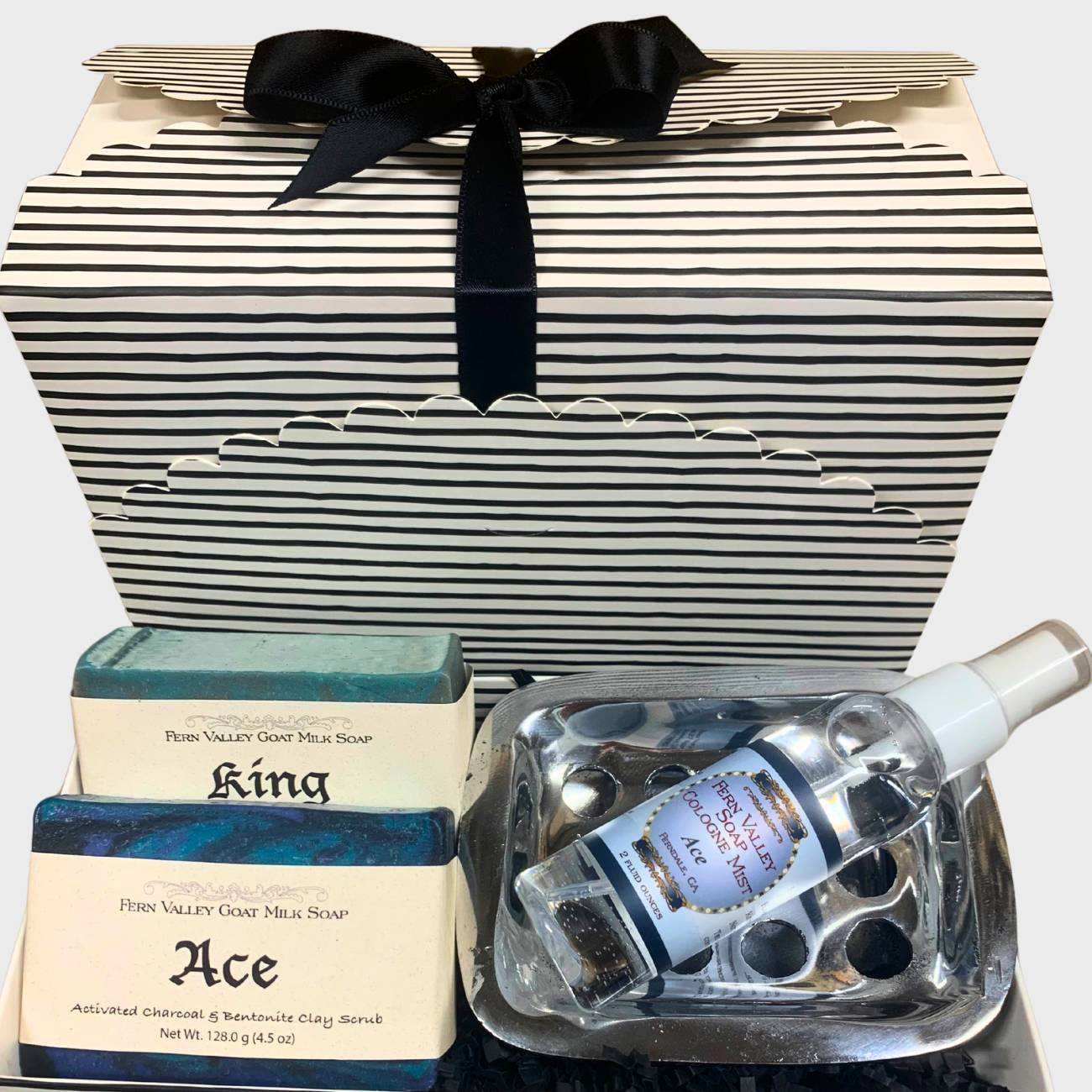 Handmade Goat Milk Soap | Two Bar Gift Box + Cologne & Soapdish