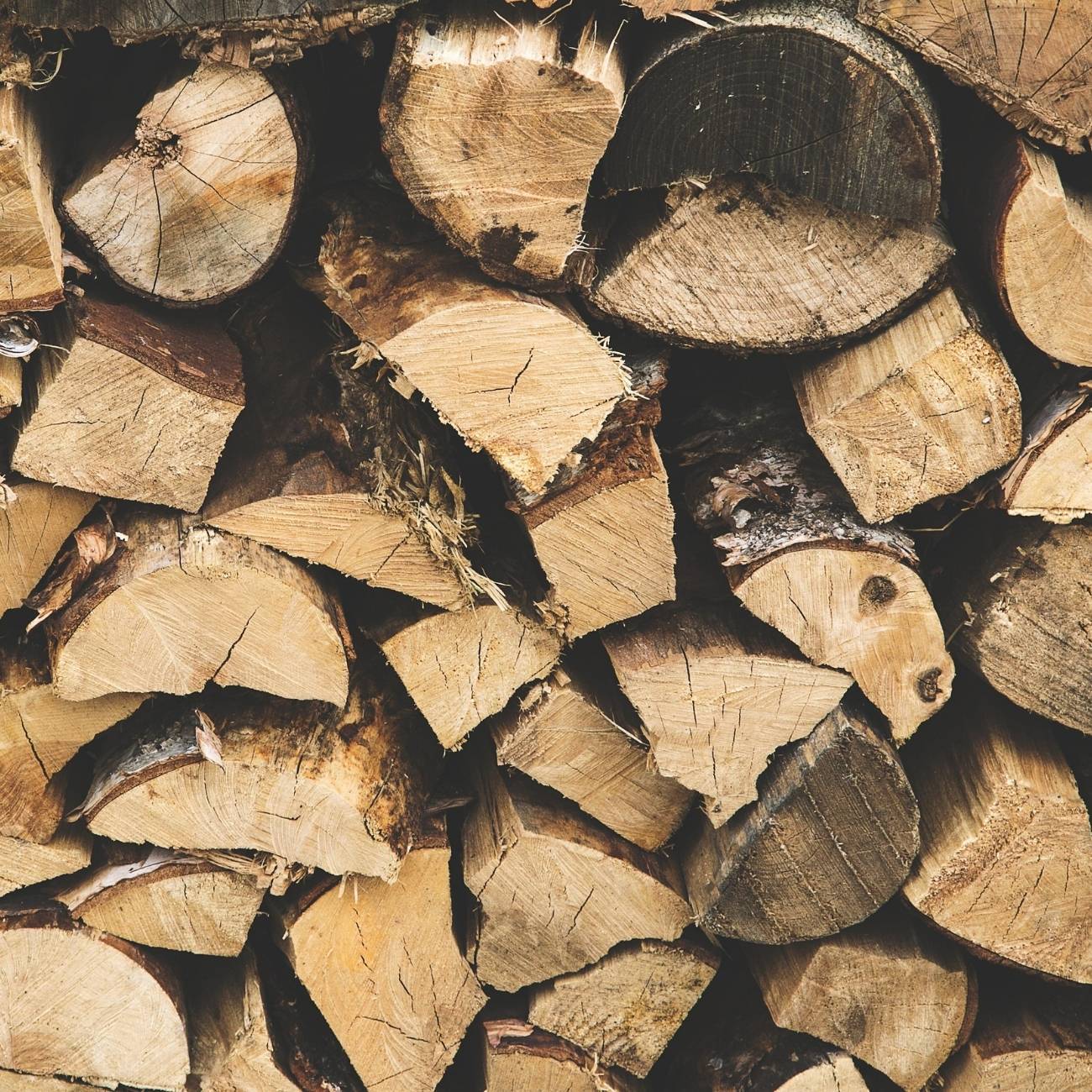 Stack of cut firewood.