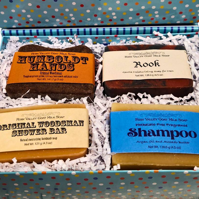 Natural Goat Milk Soap |  Four Bar Birthday Gift Box