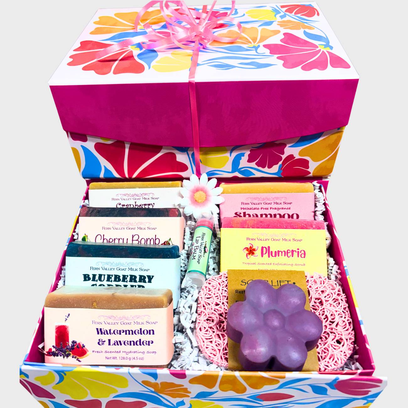 Handmade Goat Milk | Bright Flowers &amp; Bows Gift Box