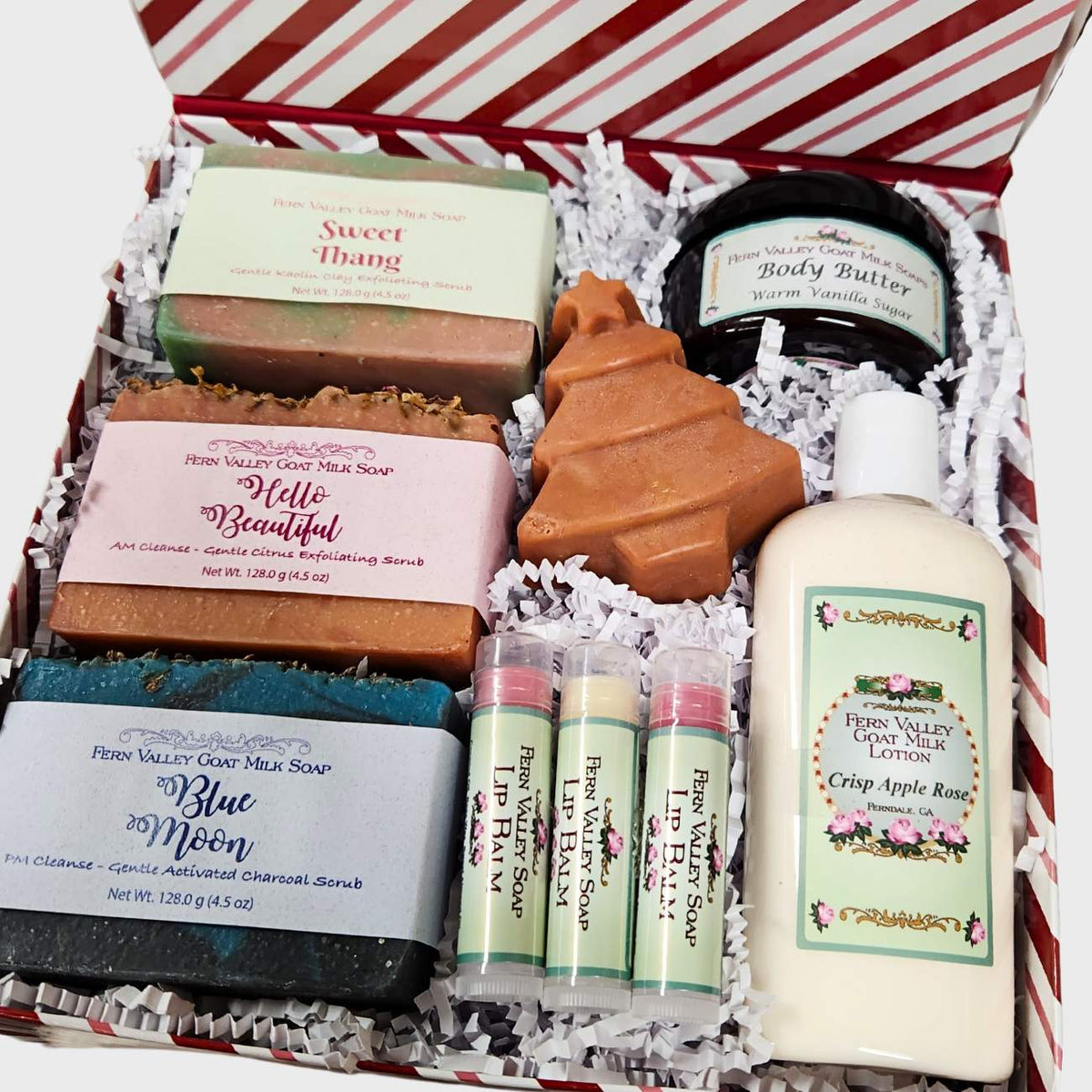 Handmade Goat Milk Soaps and Lotion | Candy Stipe Gift Set