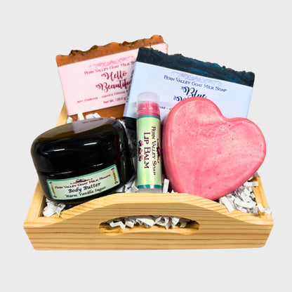 Handmade Goat Milk Soap + Body Butter |  Celebration Gift Crate for Her