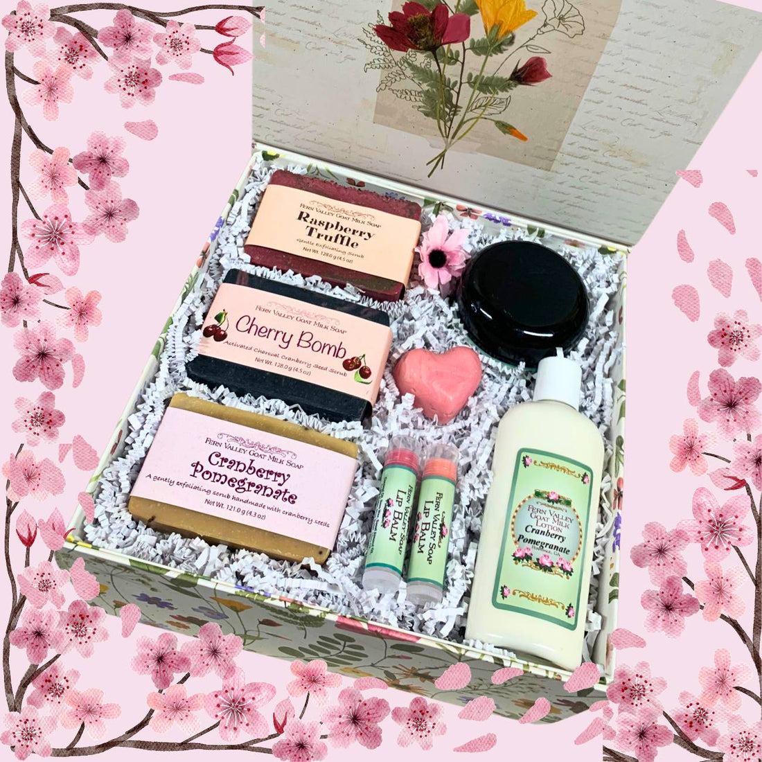 Handmade Goat Milk Soap | Cherry & Berry Bouquet Gift Box