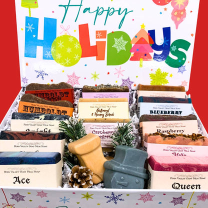 Handmade Goat Milk Soaps | Christmas Sampler Gift Box | Bakers Dozen