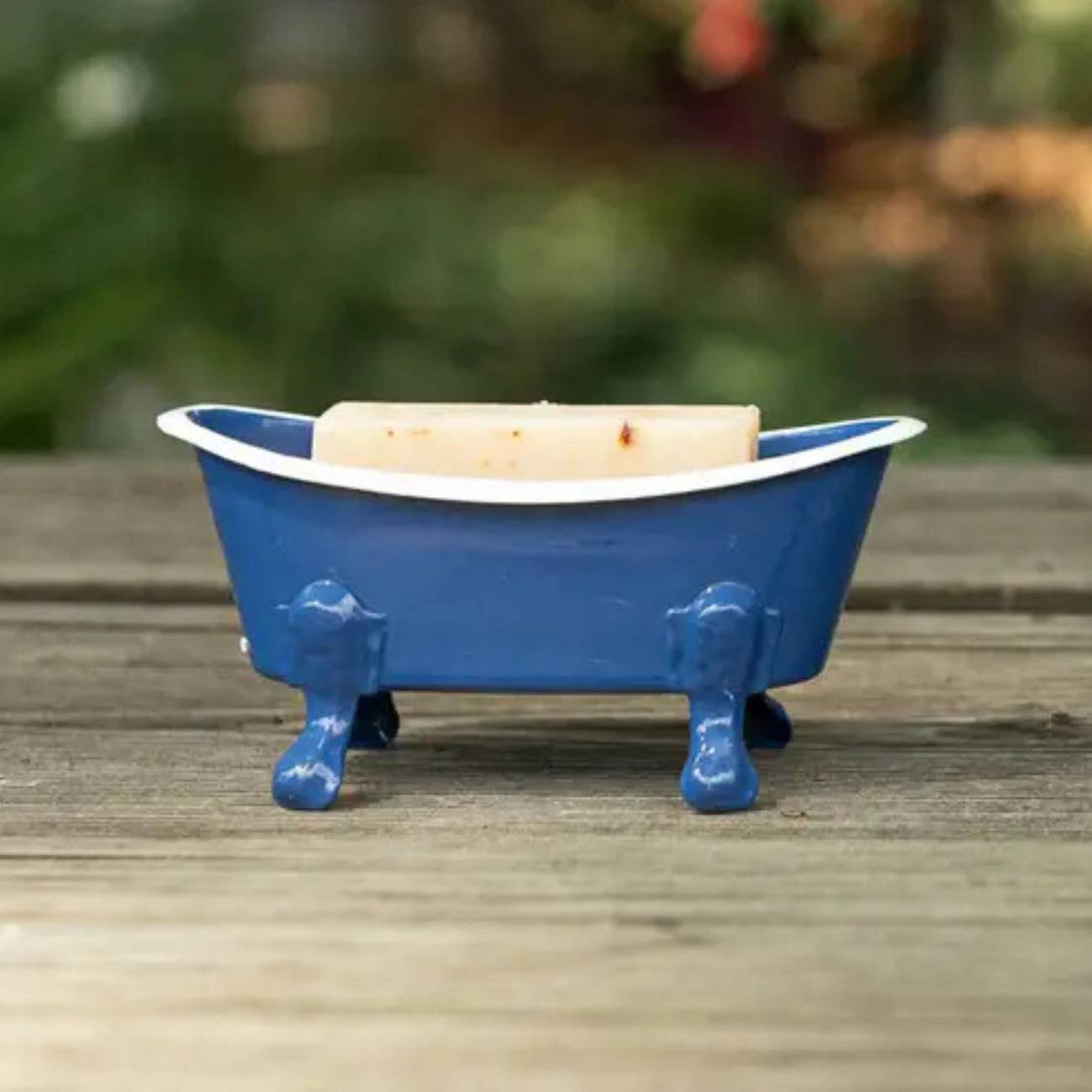 Draining Soap Dish | Fern Valley Soap | Clawfoot Enameled Metal Bathtub