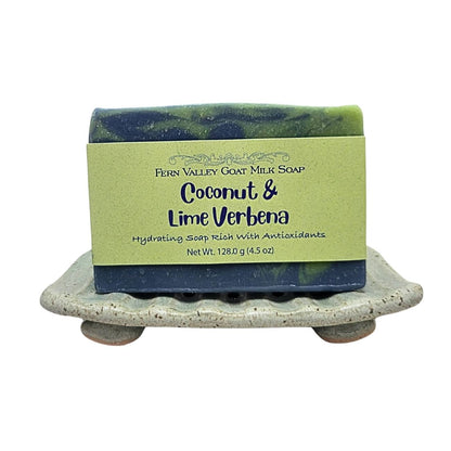 Handmade Goat Milk Soap | Hydrating With Antioxidants | Tropical Coconut &amp; Lime Verbena Scent