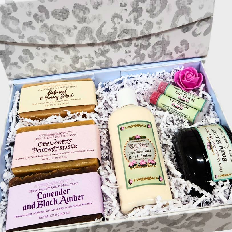 Handmade Goat Milk Soaps | Delightful Gift Box Includes Lotion +Body Butter