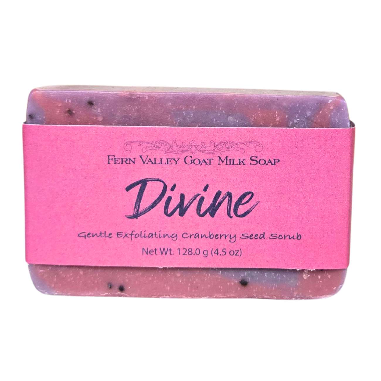 Natural Goat Milk Soap | Exfoliating Cranberry-Seed Scrub | Divine - Musky Floral Scent