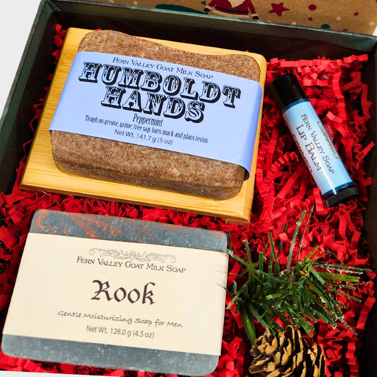 The Elf Surprise Gift Box For Him | Handmade Goat Milk Soap + Bamboo Soap Dish