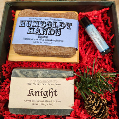 The Elf Surprise Gift Box For Him | Handmade Goat Milk Soap + Bamboo Soap Dish