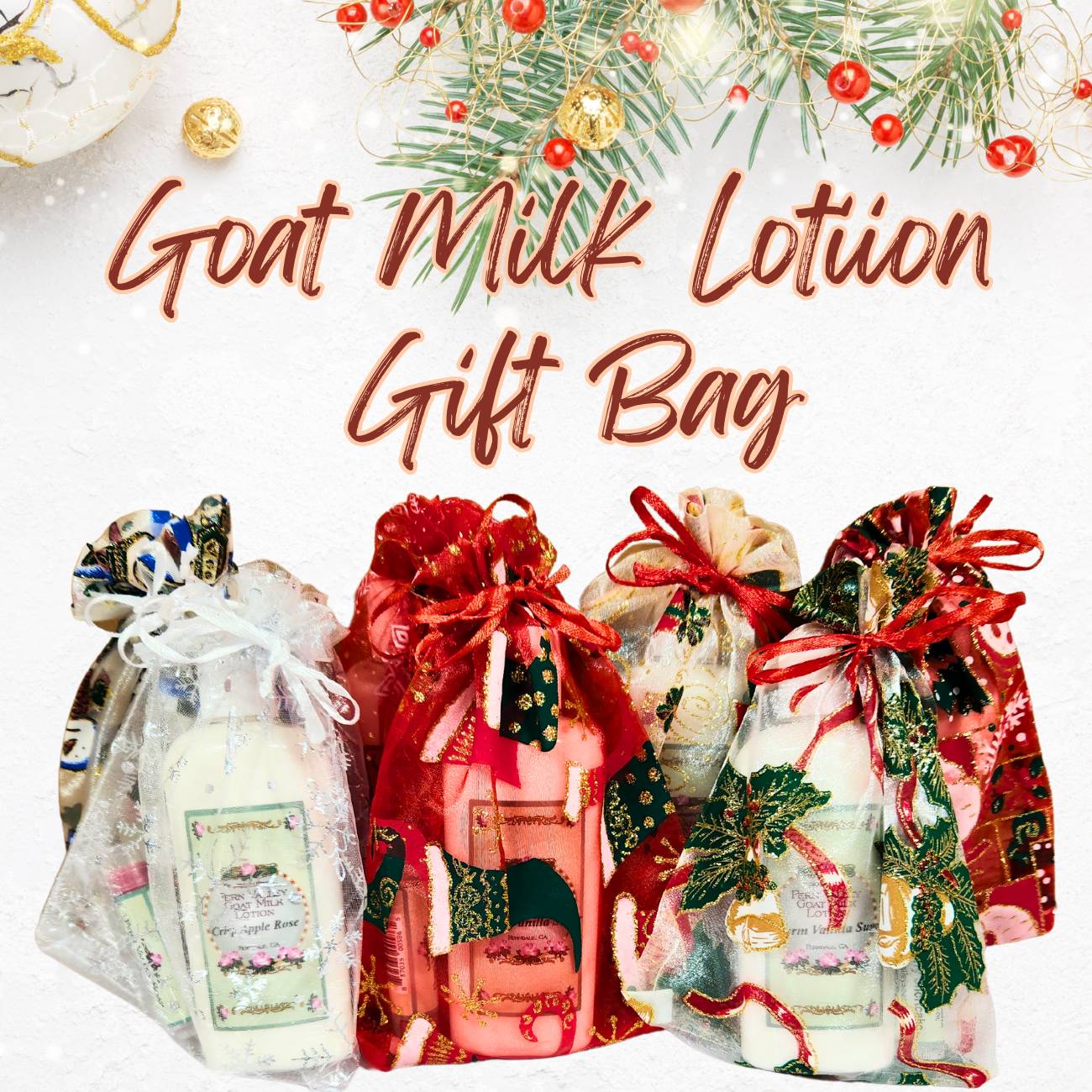 Handmade Goat Milk Lotion | Organza Gift Bag | Lotion + Lip Balm