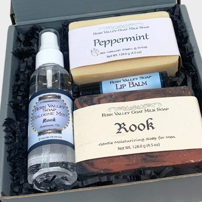 Handmade Goat Milk Soap | Gift Box for Guys | Gun Metal Gray + Cologne