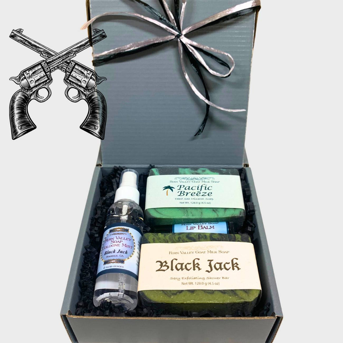 Handmade Goat Milk Soap | Gift Box for Guys | Gun Metal Gray + Cologne