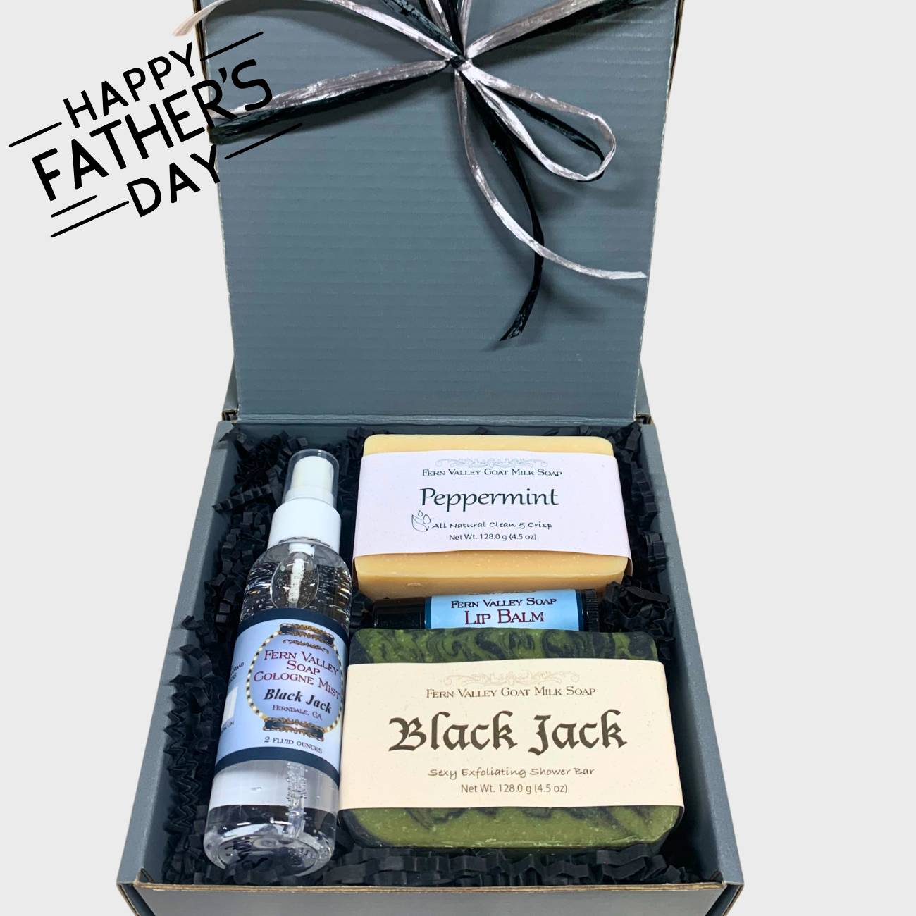 Handmade Goat Milk Soap | Gift Box for Guys | Gun Metal Gray + Cologne