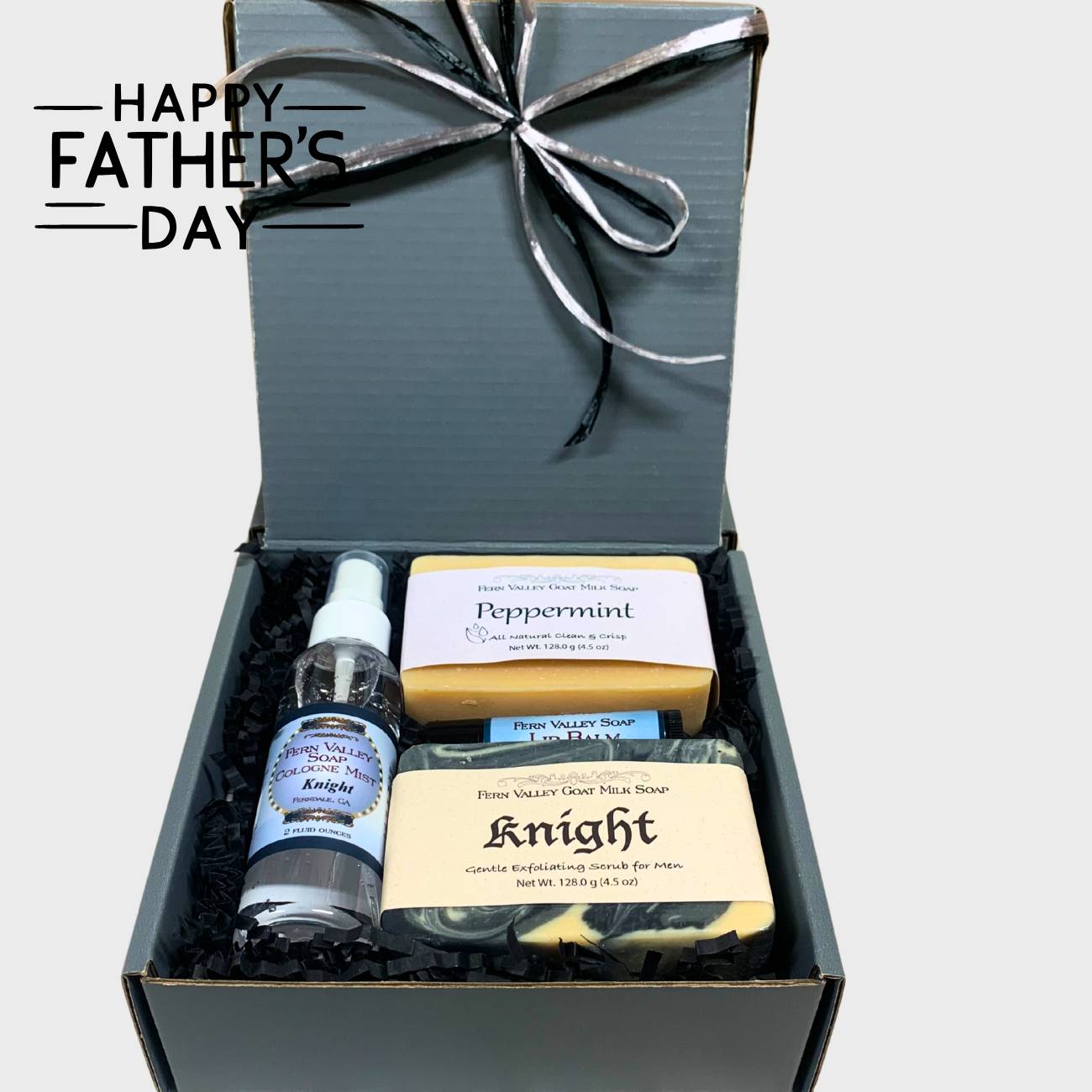 Handmade Goat Milk Soap | Gift Box for Guys | Gun Metal Gray + Cologne