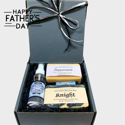 Handmade Goat Milk Soap | Gift Box for Guys | Gun Metal Gray + Cologne