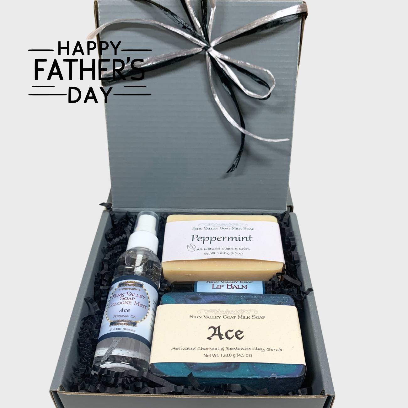 Handmade Goat Milk Soap | Gift Box for Guys | Gun Metal Gray + Cologne