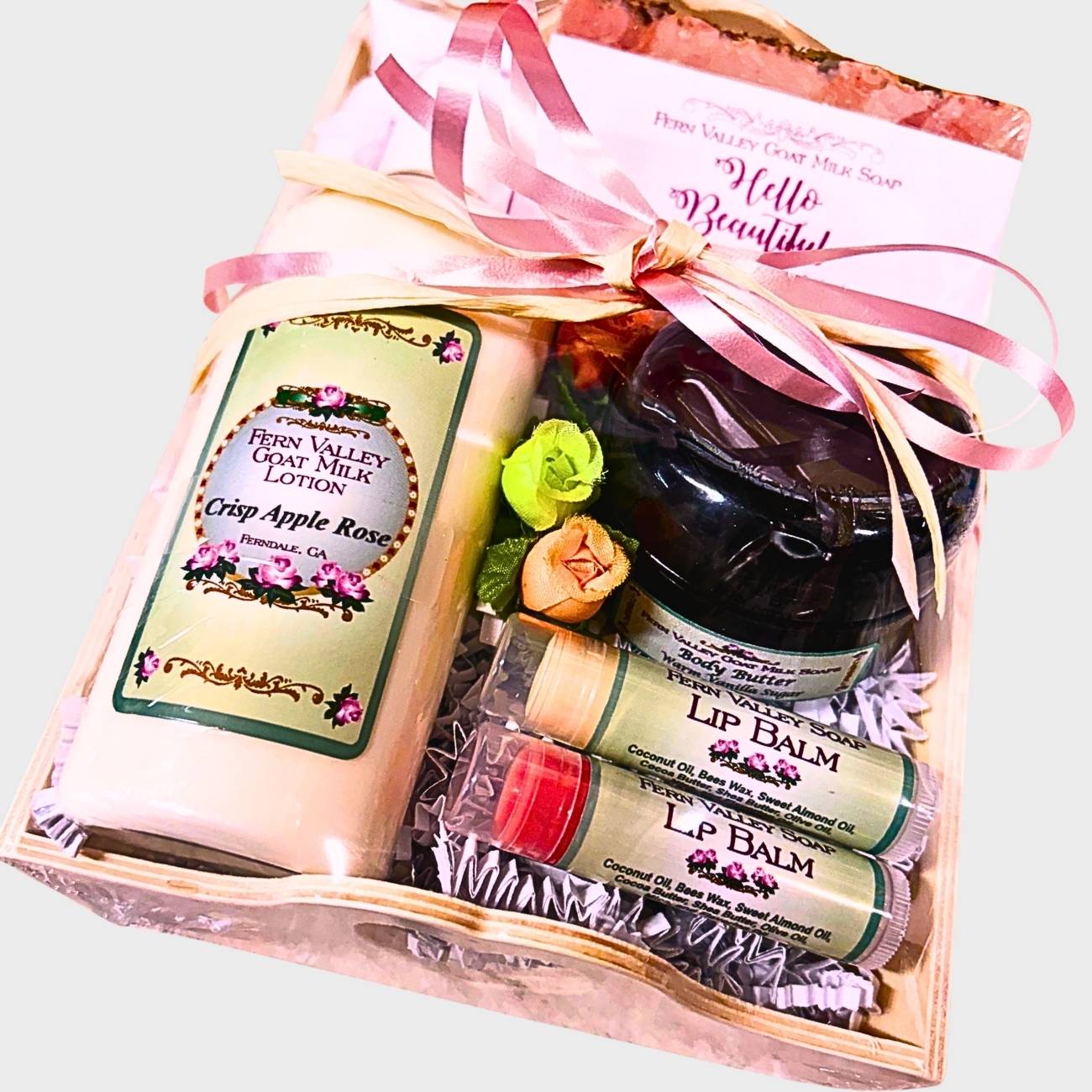 Handmade Goat Milk Soap &amp; Lotion + Body Butter | Hello Beautiful Gift Tray