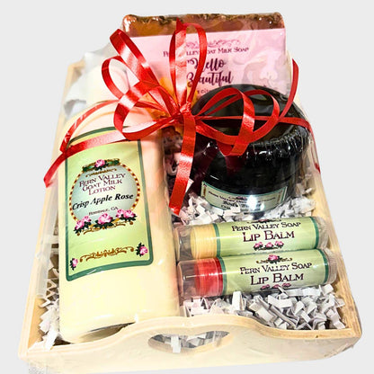 Handmade Goat Milk Soap &amp; Lotion + Body Butter | Hello Beautiful Gift Tray