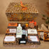 Open autumn harvest gift chest filled with five Fern Valley goat milk soaps, Warm Vanilla Sugar lotion, pumpkin body butter, perfume mist, and a lip balm.